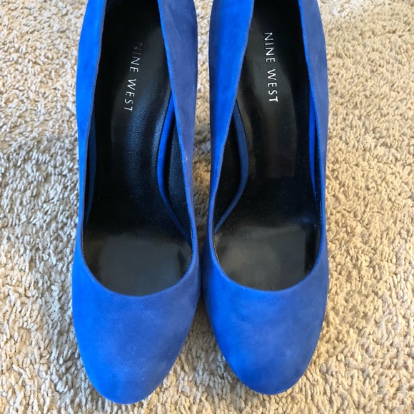 Nine West Royal Blue Suede Heels - Picture 2 of 8
